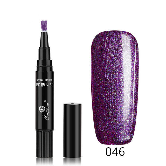 3 In 1 Gel Nail Varnish Pen Glitter One Step Nail Art Gel Polish Hybrid 3 In 1 Gel Nail Varnish Pen Glitter One Step Nail Art Gel Polish Hybrid